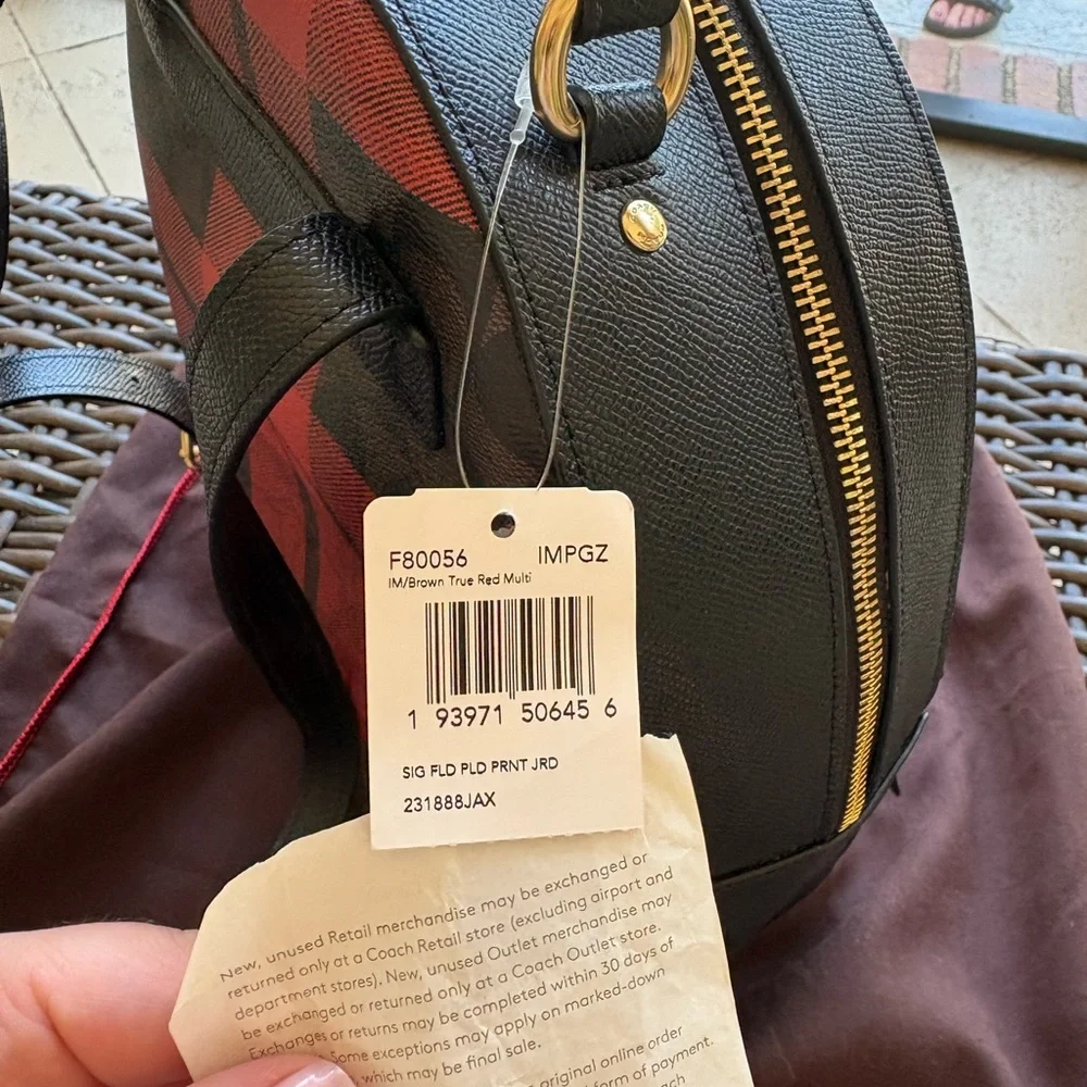 Coach Jordyn Backpack in Signature Canvas with Field Plaid Print